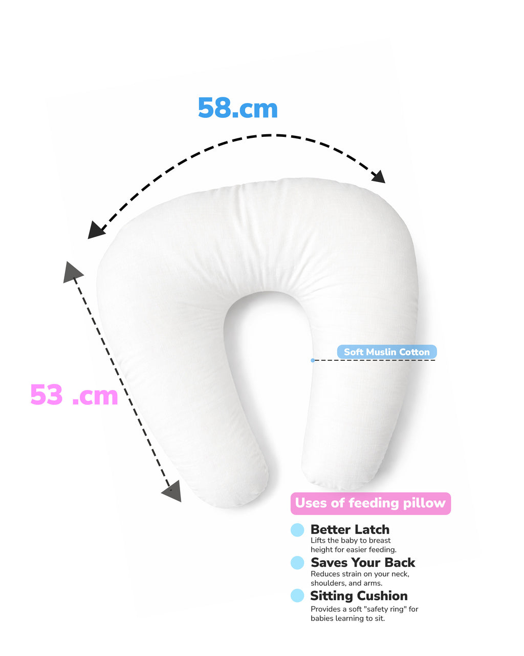 Feeding Pillow Cute Sky White